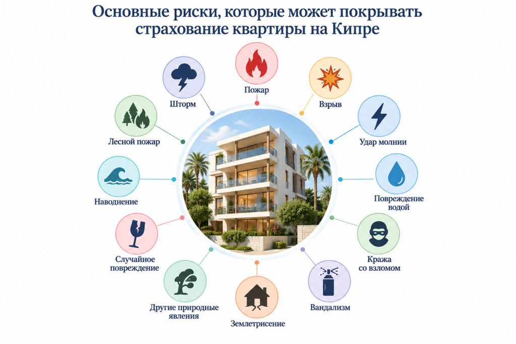 Страхование квартиры на Кипре. Схема. Риски